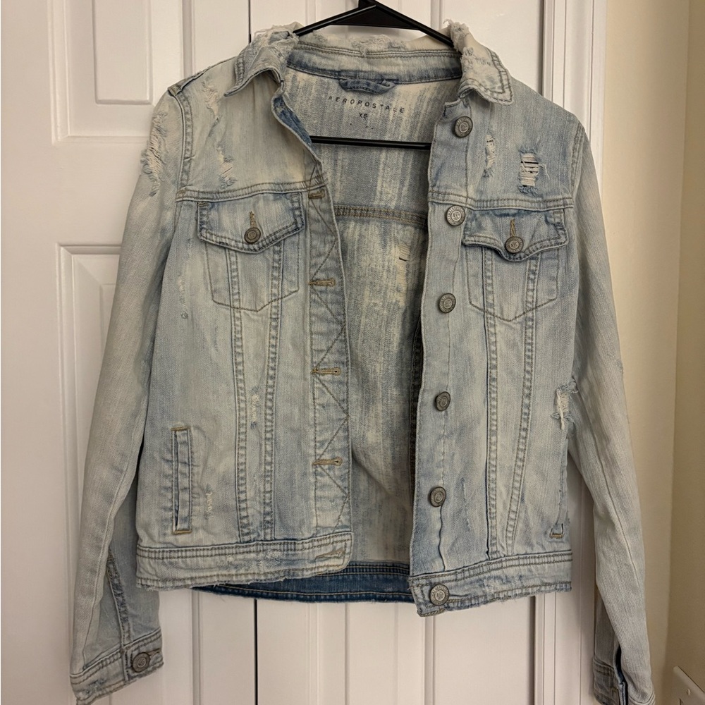 Distressed Light Blue Denim Jacket